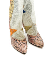 Sheer Panel Patchwork Snakeskin Boots Accessory arcadeshops.com