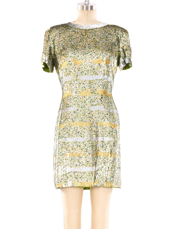 Neil Bieff Citrus Sequin Mini Dress Dress arcadeshops.com
