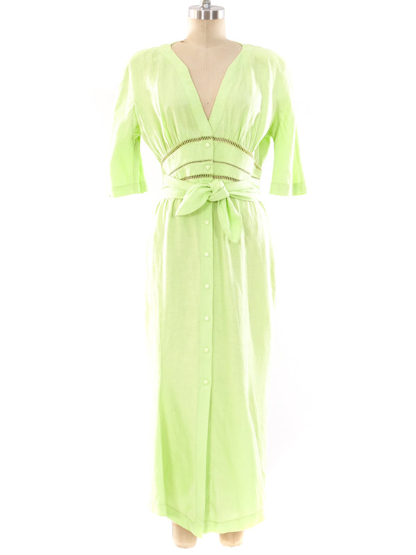 Thierry Mugler Lime Linen Dress Dress arcadeshops.com