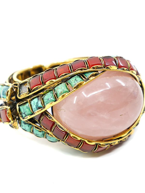 Iradj Moini Rose Quartz Clamp Bracelet Accessory arcadeshops.com