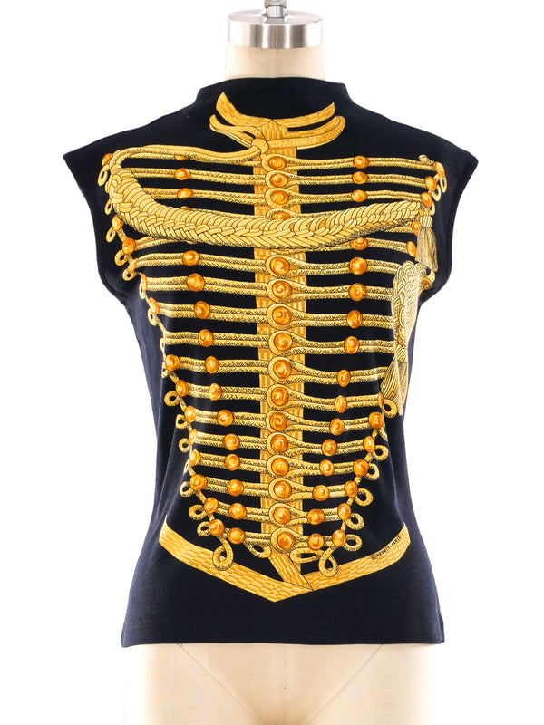 Hermes Brandebourgs Print Sleeveless Tee Top arcadeshops.com
