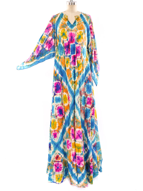 Tie Dye Silk Caftan Dress arcadeshops.com