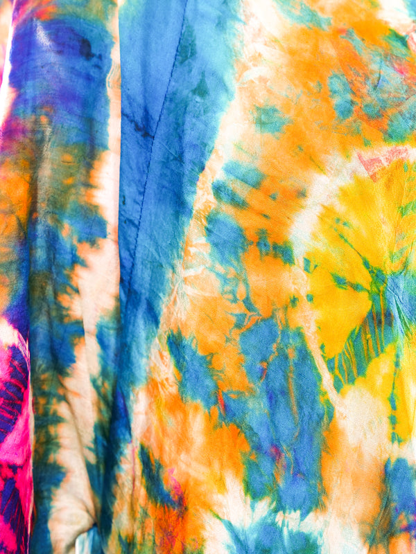 Tie Dye Silk Caftan Dress arcadeshops.com