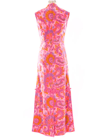 Printed Thai Silk Sleeveless Dress Printed Thai Silk Sleeveless Dress