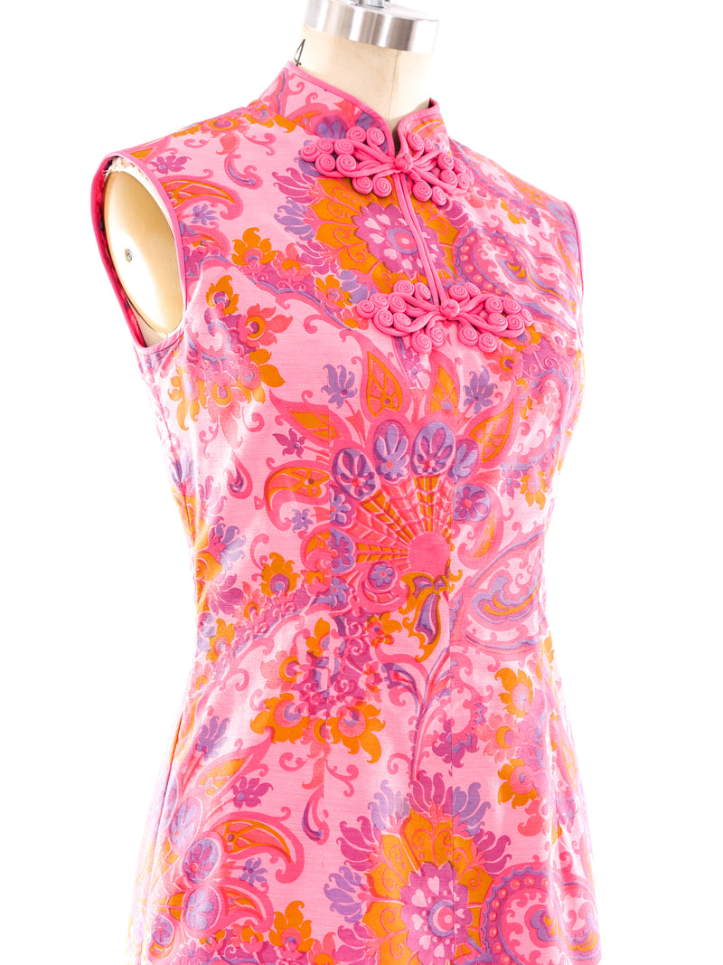 Printed Thai Silk Sleeveless Dress Dress arcadeshops.com