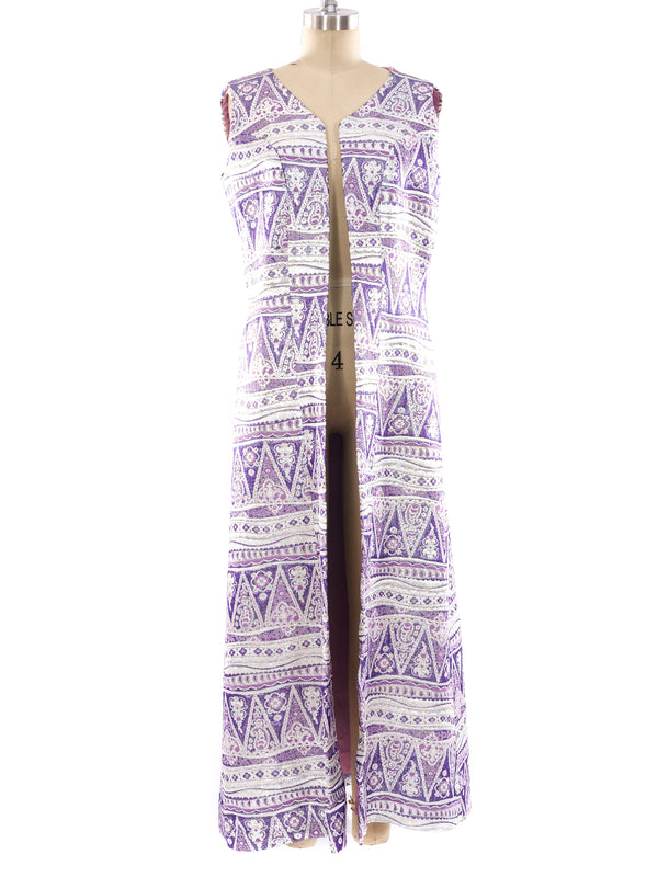 Amethyst Metallic Sleeveless Duster Jacket arcadeshops.com