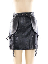 Christian Dior Utility Leather Skirt Bottom arcadeshops.com