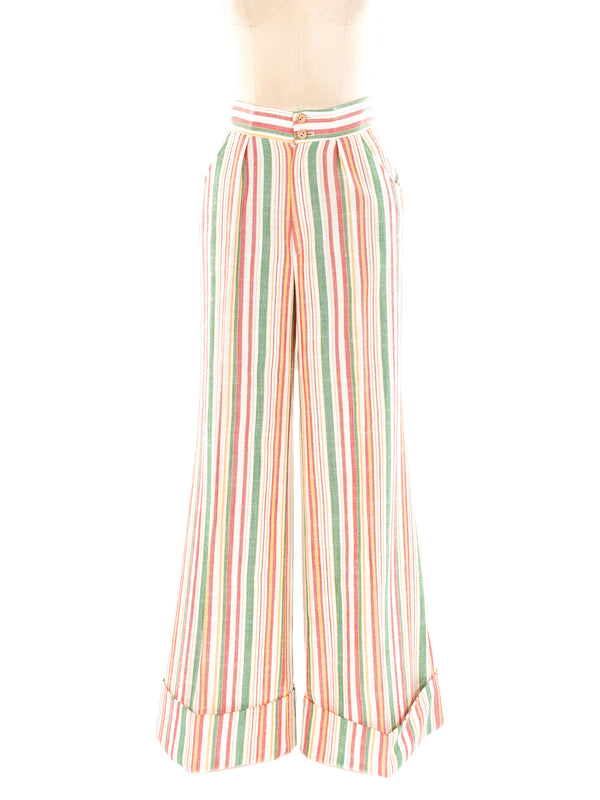 Striped Flare Pants Bottom arcadeshops.com