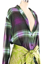 Dries Van Noten Layered Plaid Shirt Dress Dress arcadeshops.com