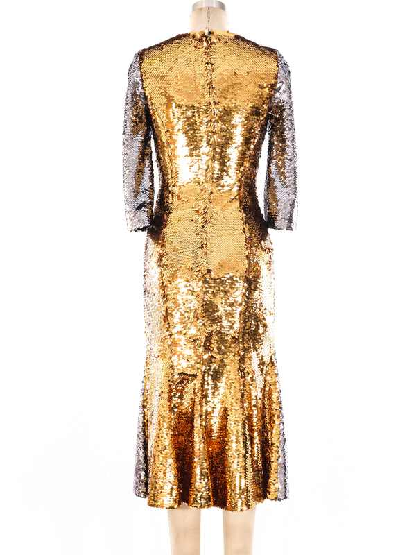 Dolce and Gabbana Silver and Gold Sequin Dress Dress arcadeshops.com