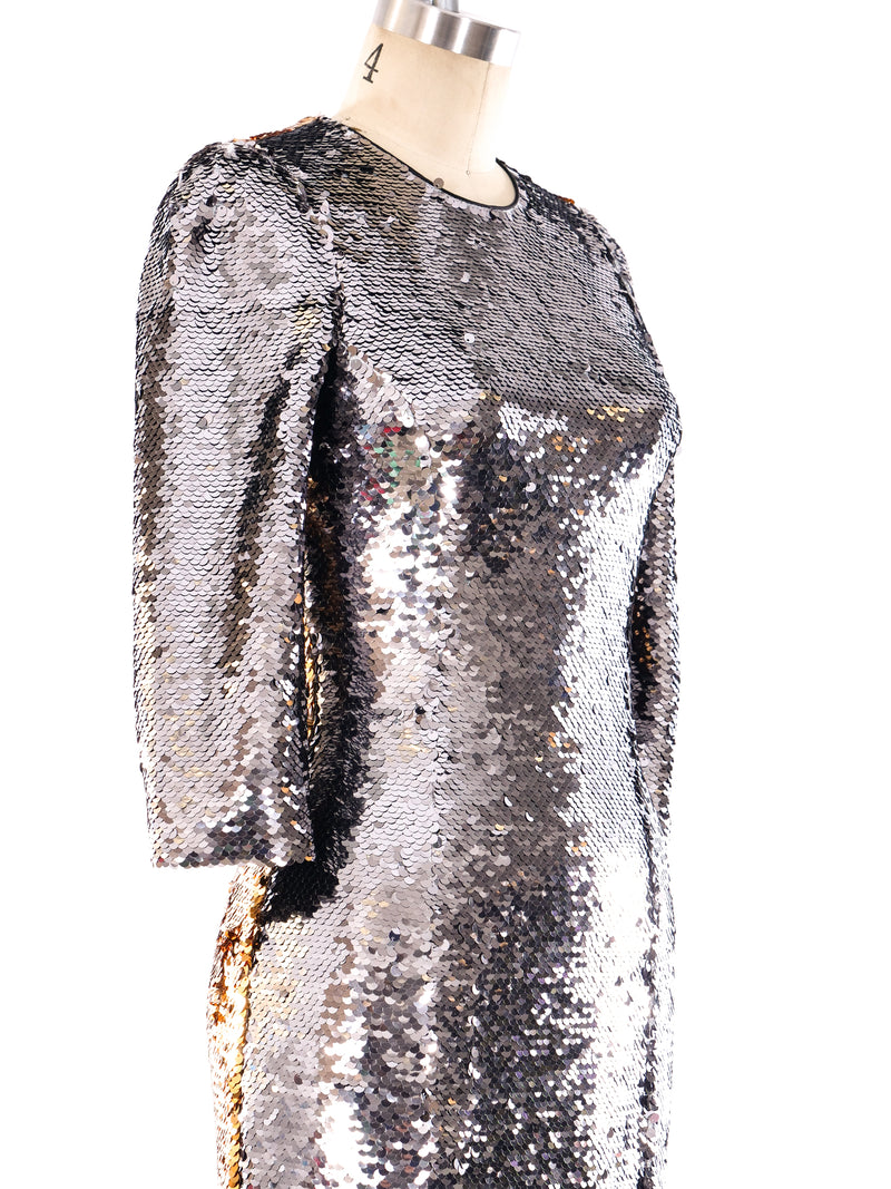 Dolce and Gabbana Silver and Gold Sequin Dress Dress arcadeshops.com