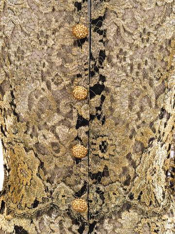 Dolce and Gabbana Metallic Gold Lace Gown Dolce and Gabbana Metallic Gold Lace Gown