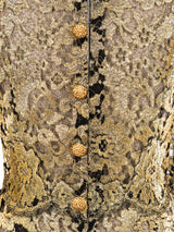 Dolce and Gabbana Metallic Gold Lace Gown Dress arcadeshops.com