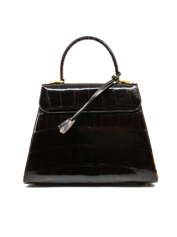 Chocolate Crocodile Handle Bag Accessory arcadeshops.com