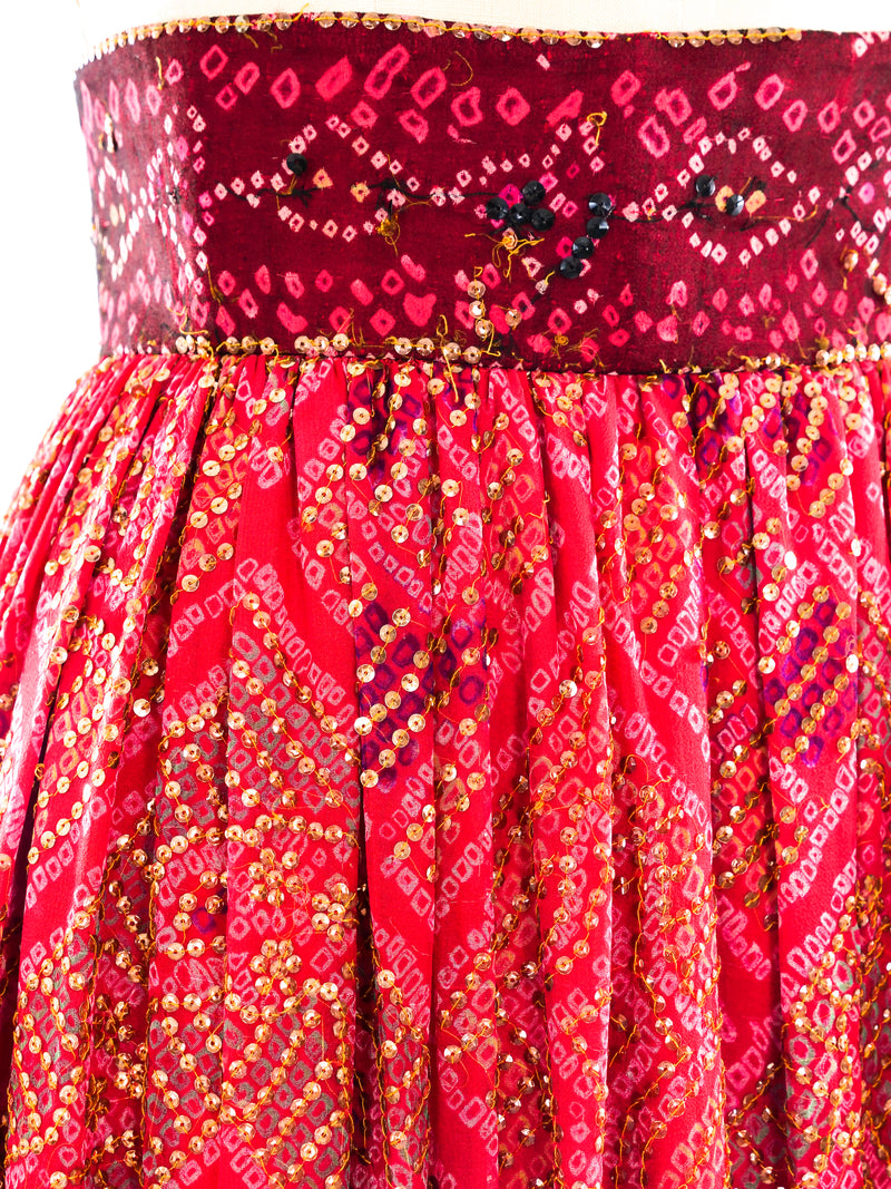 Embellished Indian Silk Maxi Skirt Bottom arcadeshops.com