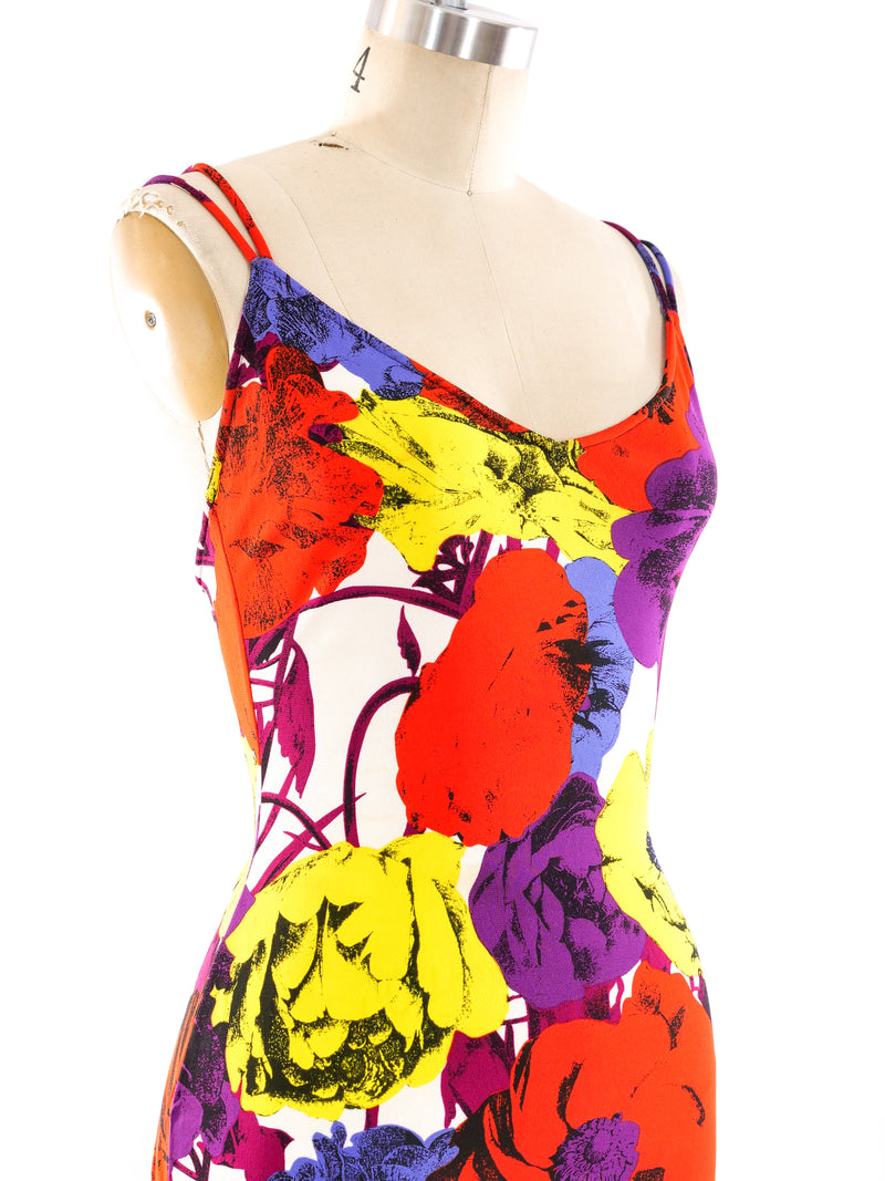 Gianni Versace Floral Printed Mini Dress Dress arcadeshops.com