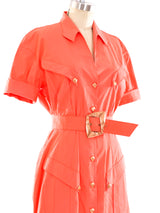 Thierry Mugler Coral Shirt Dress Dress arcadeshops.com