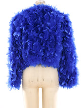 Cobalt Blue Feather Jacket Jacket arcadeshops.com