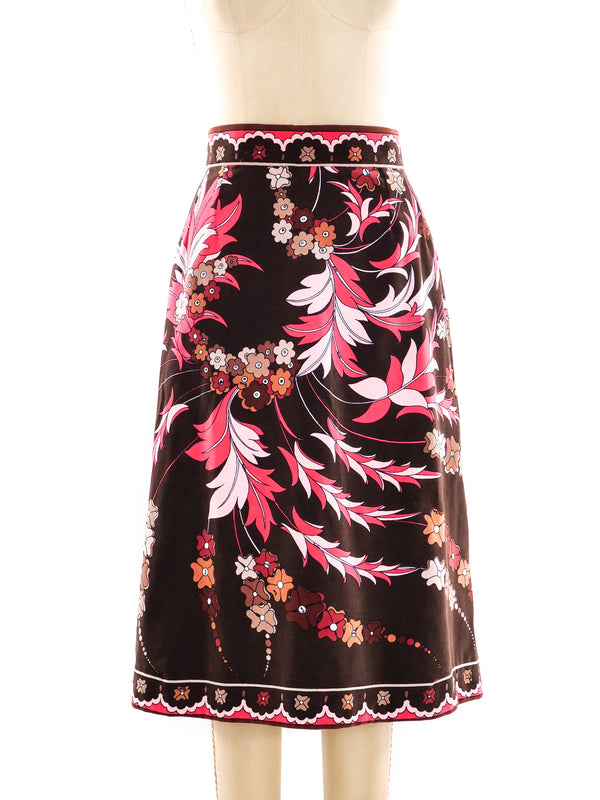 Emilio Pucci Printed Velvet Skirt Bottom arcadeshops.com