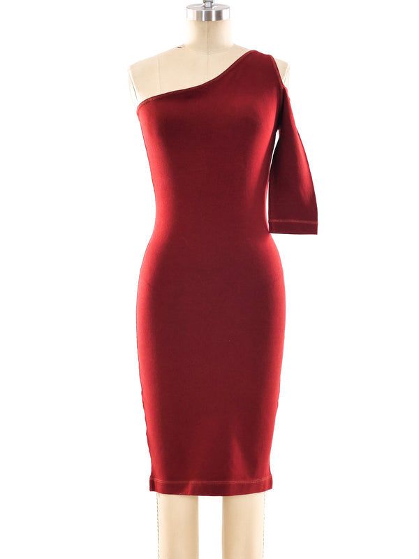 Claude Montana One Shoulder Bodycon Dress Dress arcadeshops.com