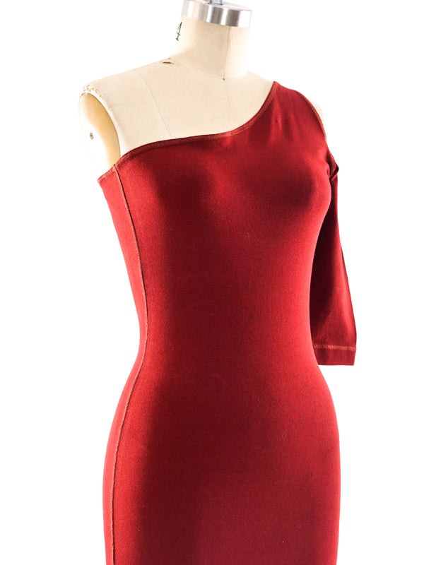 Claude Montana One Shoulder Bodycon Dress Dress arcadeshops.com
