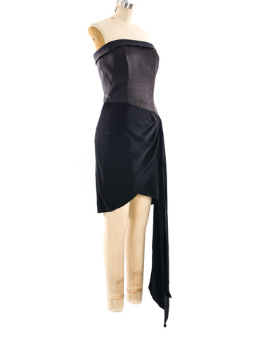 IetpShops Australia - Yves Saint Laurent Pre-Owned 1980's strapless peplum  dress - Black Baseball cap Saint Laurent