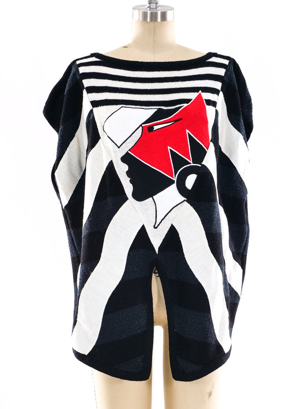 Kansai Yamamoto Graphic Knit Sweater Top arcadeshops.com