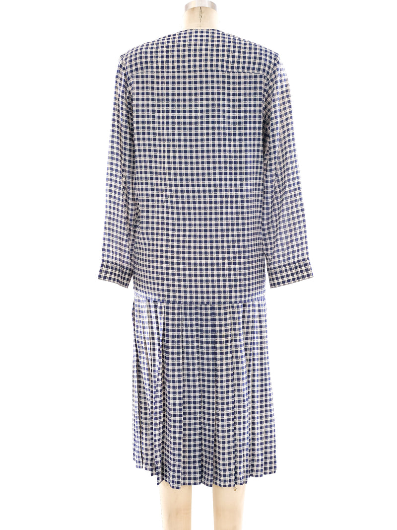 Chanel Check Print Silk Ensemble Suit arcadeshops.com