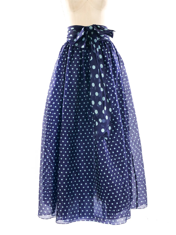Oscar de la Renta Polka Dot Printed Maxi Skirt Bottom arcadeshops.com