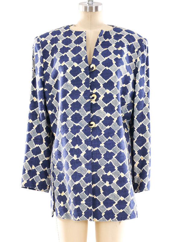 Abstract Metallic Check Jacket Jacket arcadeshops.com