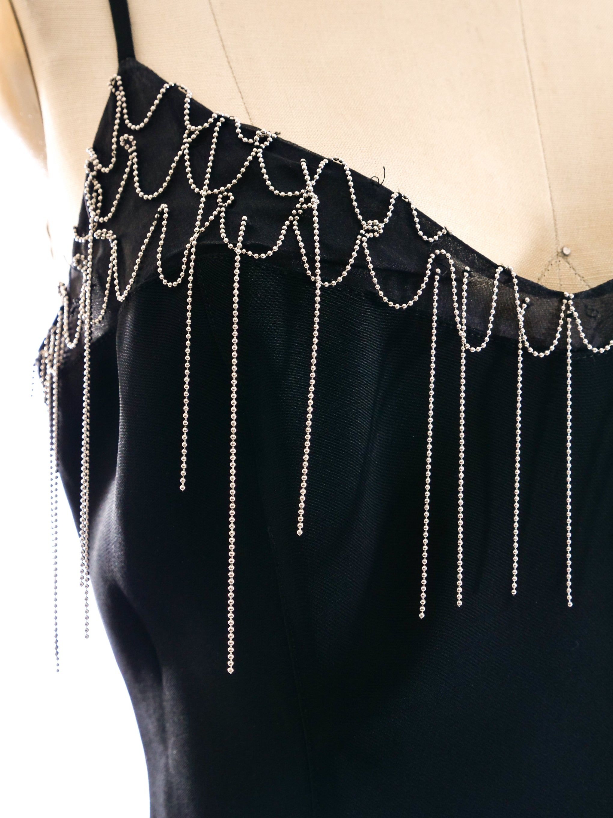 Thierry Mugler Chain Embellished Tank Dress