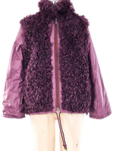 Reversible Lamb Fur Bomber Jacket Outerwear arcadeshops.com
