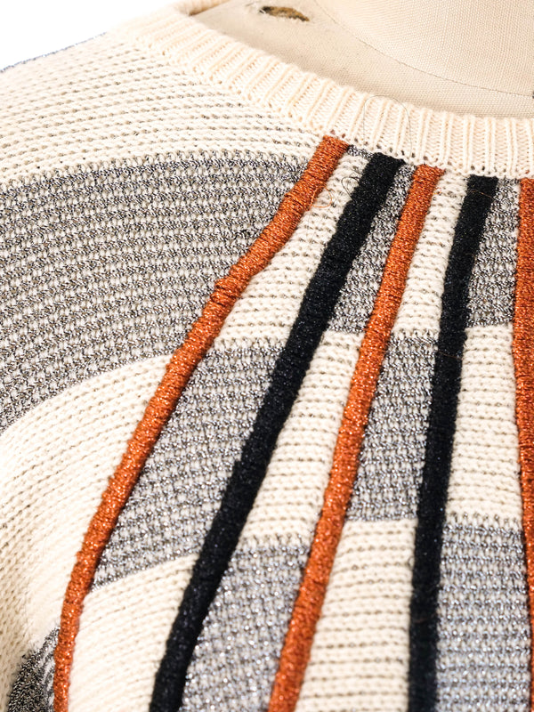 Metallic Checkerd Knit Sweater Top arcadeshops.com