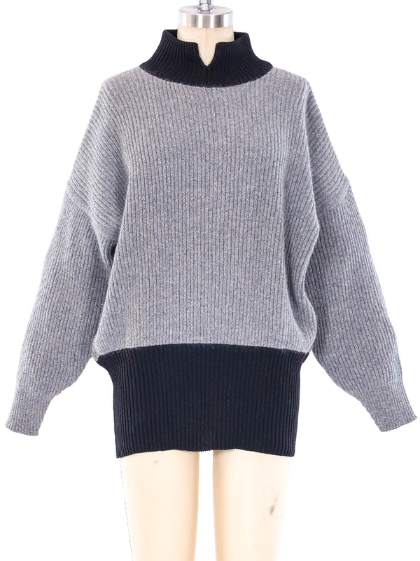 Gianfranco Ferre Two Tone Rib Knit Sweater Top arcadeshops.com