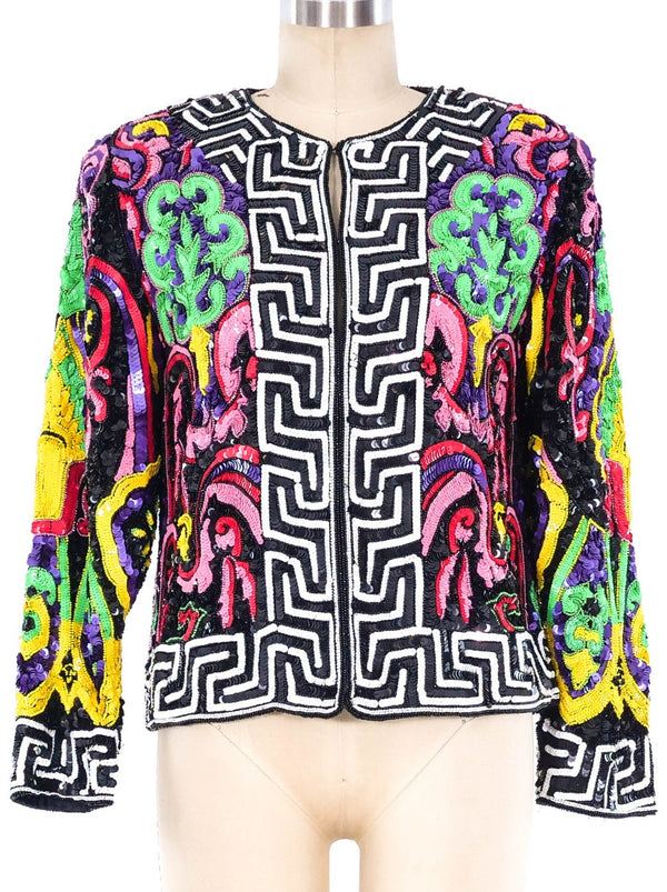 Sequin Embellished Silk Jacket Jacket arcadeshops.com