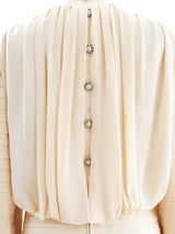 Galanos Pleated Silk Gown Dress arcadeshops.com