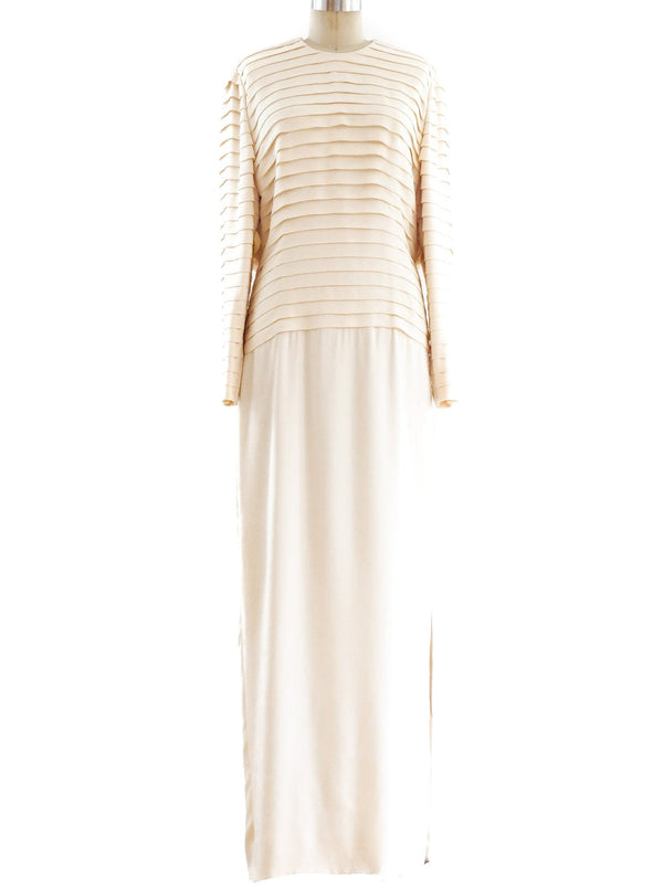 Galanos Pleated Silk Gown Dress arcadeshops.com
