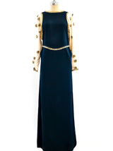 Geoffrey Beene Black Ivory Silk Gown Dress arcadeshops.com