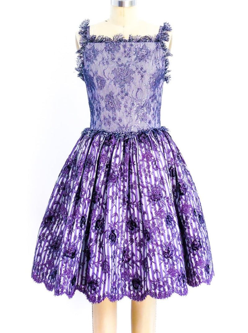 Geoffrey Beene Purple Lace Cocktail Dress Dress arcadeshops.com