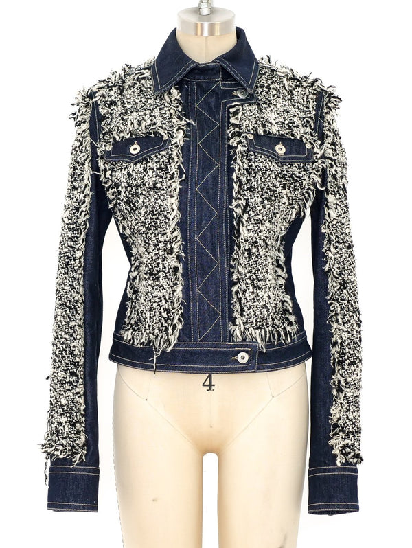 Gianfranco Ferre Tweed Denim Jacket Jacket arcadeshops.com