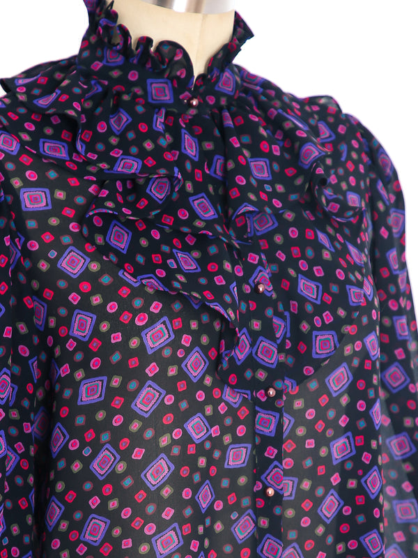 Givenchy Printed Chiffon Top Top arcadeshops.com