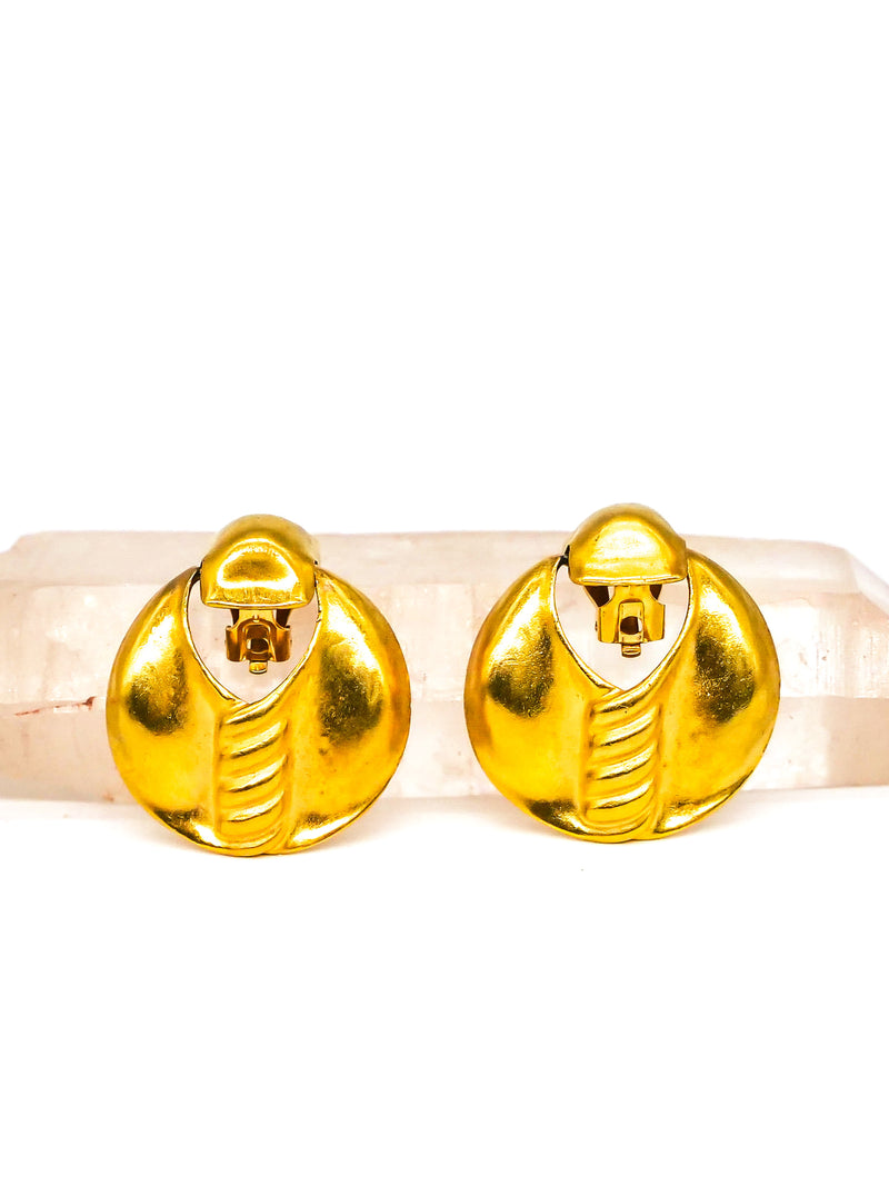 Goldtone Doorknocker Earrings Jewelry arcadeshops.com