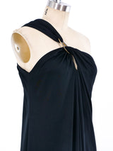 Donald Brooks Black One Shoulder Jersey Gown Dress arcadeshops.com