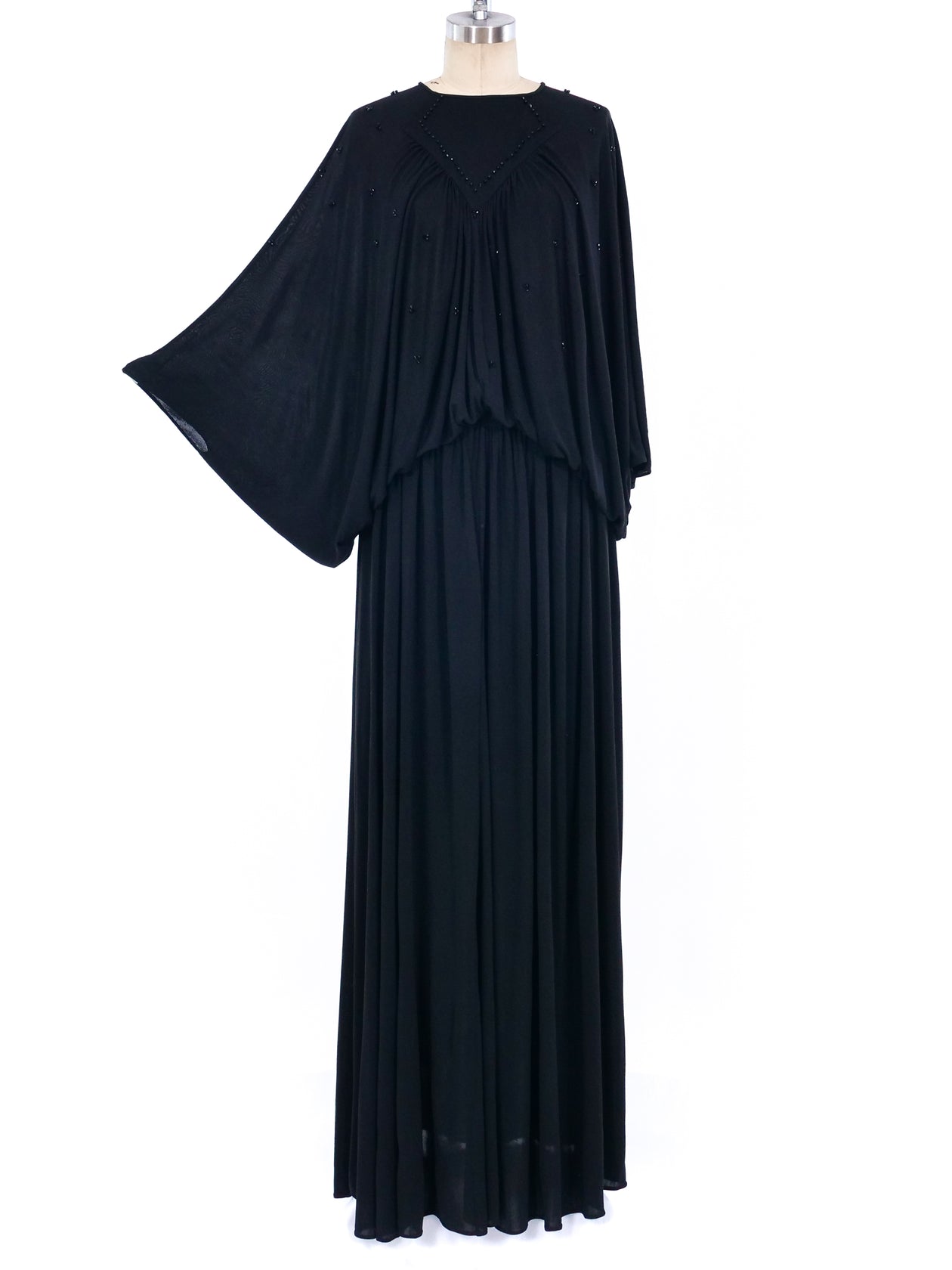 chinese dress ladies Embellished Batwing Sleeve Jersey Dress