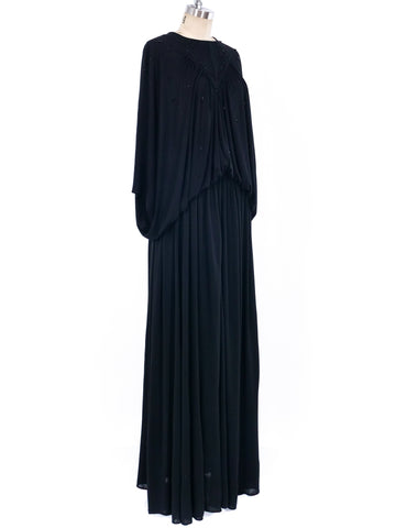 Embellished Batwing Sleeve Jersey Dress