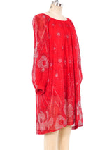 Glitter Embellished Red Silk Dress Dress arcadeshops.com