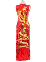 Chinese Dragon Motif Embellished Dress Dress arcadeshops.com