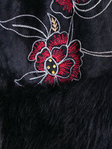 Adrienne Landau Embroidered Fur Coat Outerwear arcadeshops.com