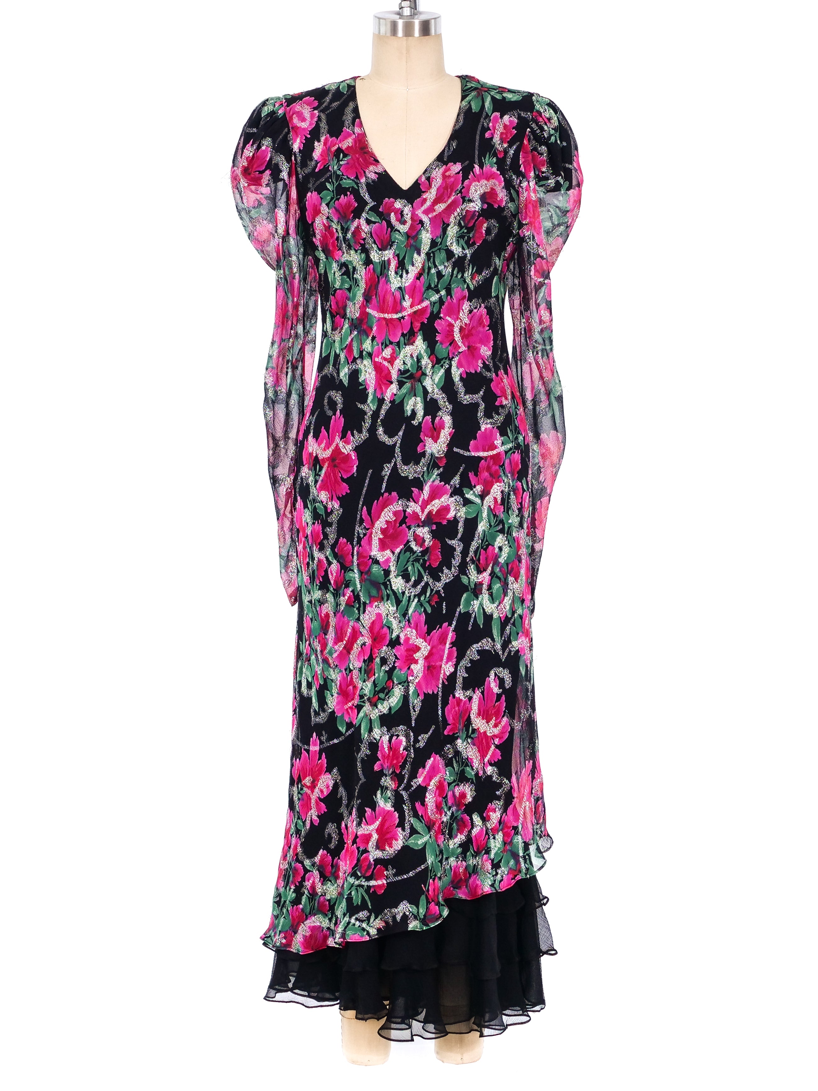 Judy Hornby Floral Printed Silk Dress