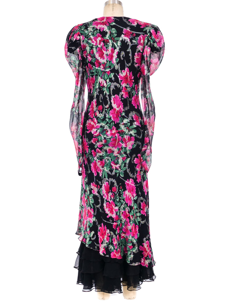 Judy Hornby Floral Printed Silk Dress Dress arcadeshops.com